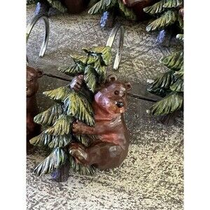 BEAR IN A TREE SHOWER HOOK SET-DISCONTINUED decorative Set Of 12